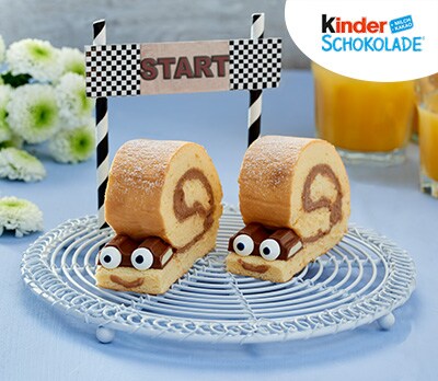 Biskuitschnecken mit kinder Schokolade® Biskuitschnecken mit kinder Schokolade®