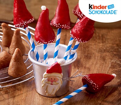 Zipfelmützen-Cake-Pops mit kinder Schokolade®