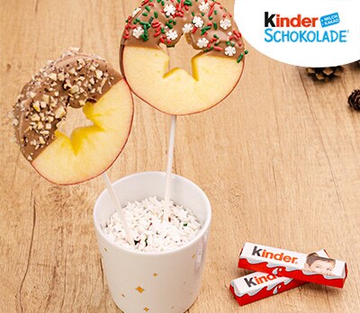 kinder Rezept - Weihnachtliche Schoko-Äpfel mit kinder Schokolade