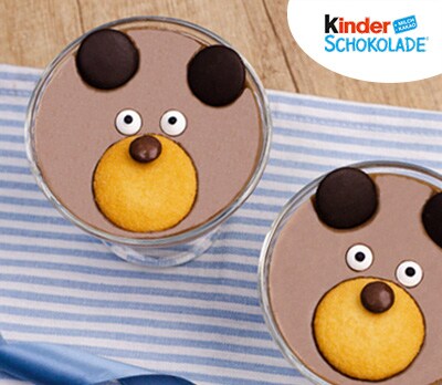 kinder Rezept - Lustige Bären-Puddings mit kinder Schokolade