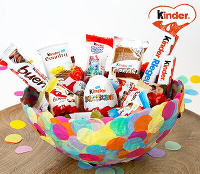Bunte Konfettischale eine Bastelidee von kinder