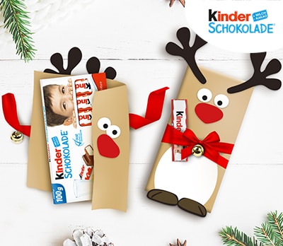 Weihnachtliche Geschenkidee mit kinder Schokolade Weihnachtliche Geschenkidee mit kinder Schokolade