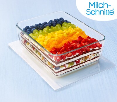 Fruchtige Lasagne mit Milch-Schnitte