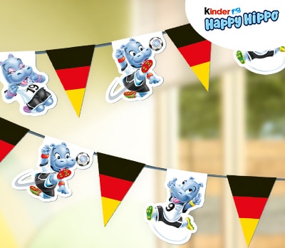 Fussball-Girlande mit kinder Happy Hippo