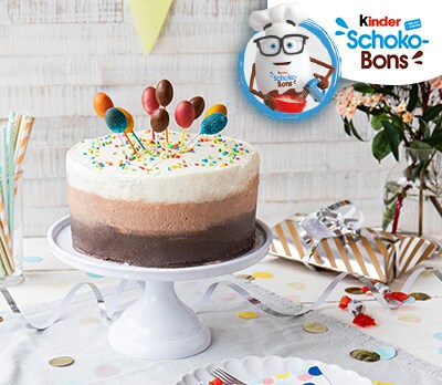 Geburtstagstorte mit kinder Schoko-Bons Geburtstagstorte mit kinder Schoko-Bons