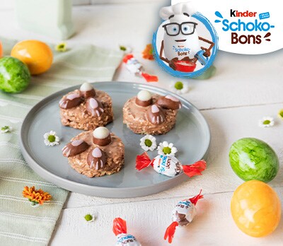 Osterhäschen mit kinder Schoko-Bons Osterhäschen mit kinder Schoko-Bons