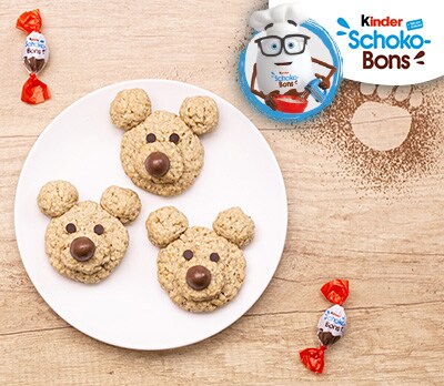 Bären-Haferkekse mit kinder Schoko-Bons Bären-Haferkekse mit kinder Schoko-Bons