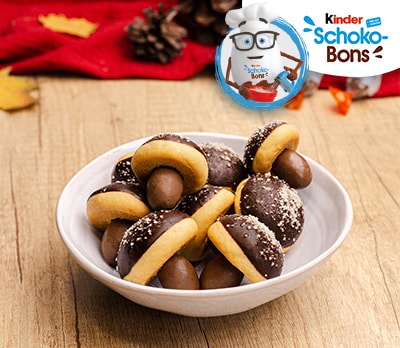 Pilz-Plätzchen mit kinder Schoko-Bons Pilz-Plätzchen mit kinder Schoko-Bons