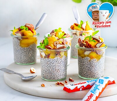 Bratapfel-Chiapudding mit kinder Riegel