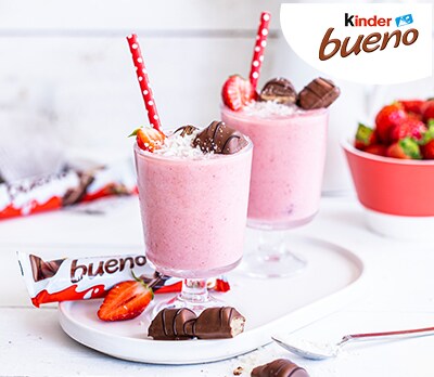 kinder Rezepte - Erdbeer-Bananen-Milchshake mit kinder bueno Erdbeer-Bananen-Milchshake mit kinder bueno