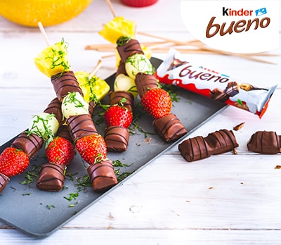 Fruchtspieße mit kinder bueno Fruchtspieße mit kinder bueno