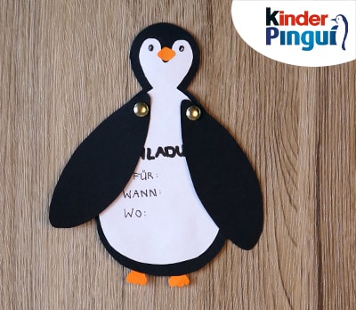 Pinguin Einladungskarte