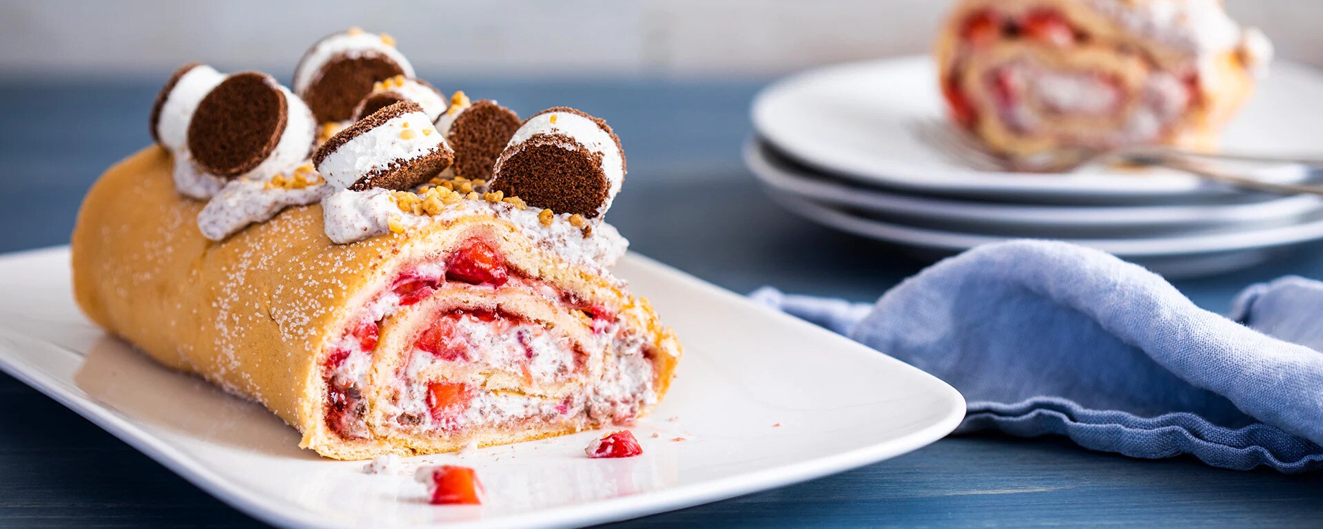 Jordbærroulade med Kinder Milk-Slice®