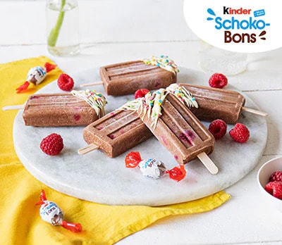 Banan & hindbæris med Kinder Schoko-Bons