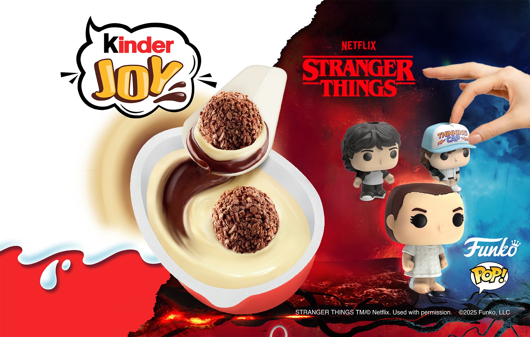 Niños abriendo Kinder Joy colección Funko Stranger Things