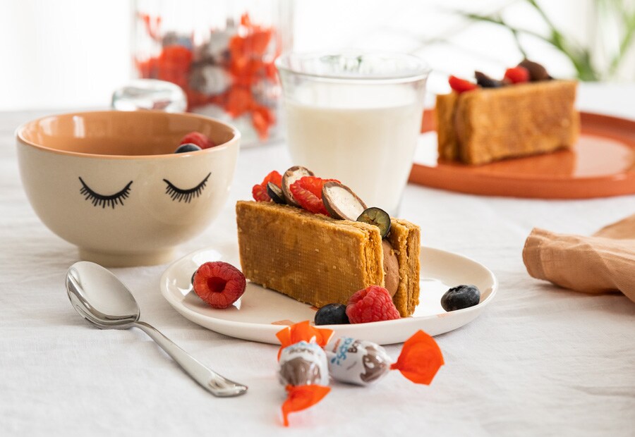 Mille-feuilles fruits rouges et aux Kinder Schoko-Bons 