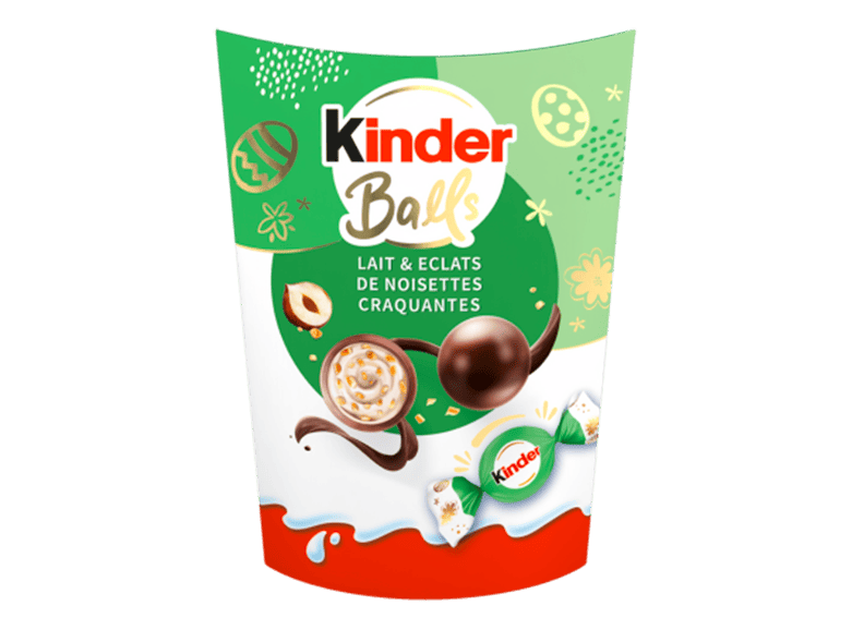 Kinder Balls Lait & éclats de Noisettes craquantes 164g