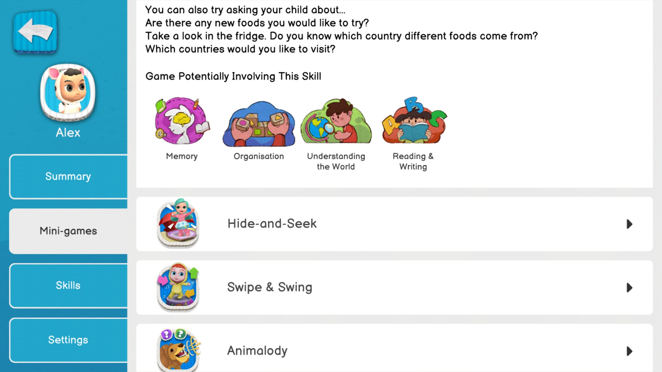 Multiple profiles can be created to customize each child’s experience