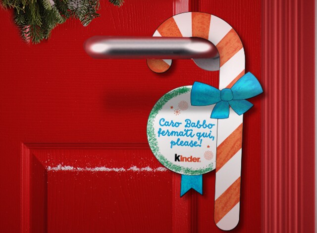 Kinder Natale Lancio Stencil Porta