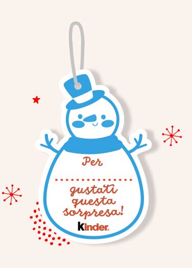Kinder Natale Bigliettino Pupazzo