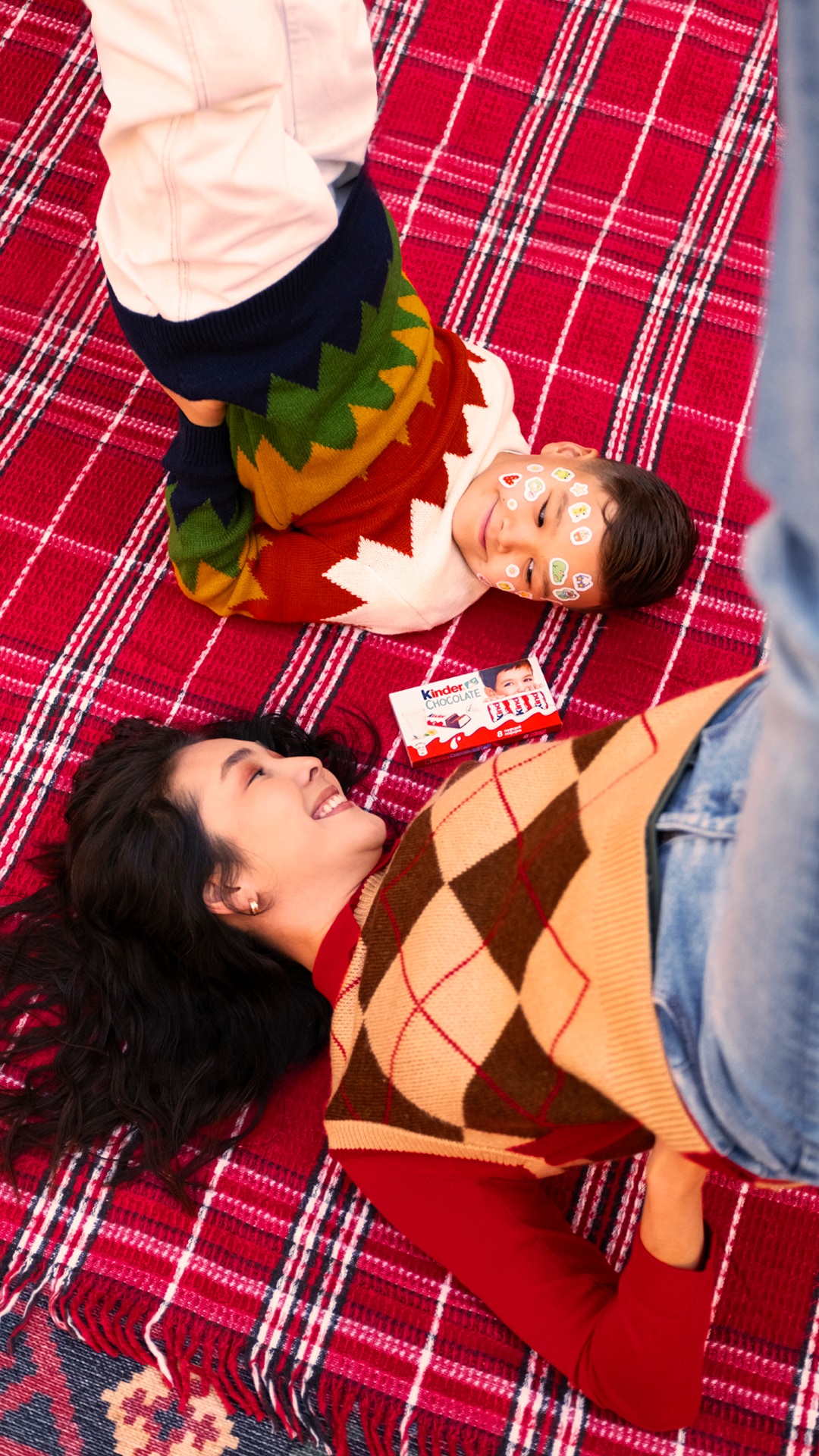 Mother and son with chocolate