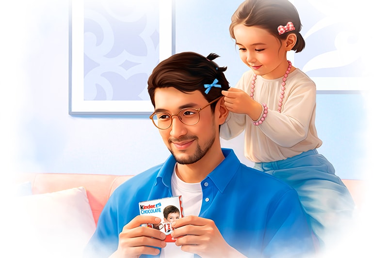 Father and daughter playing