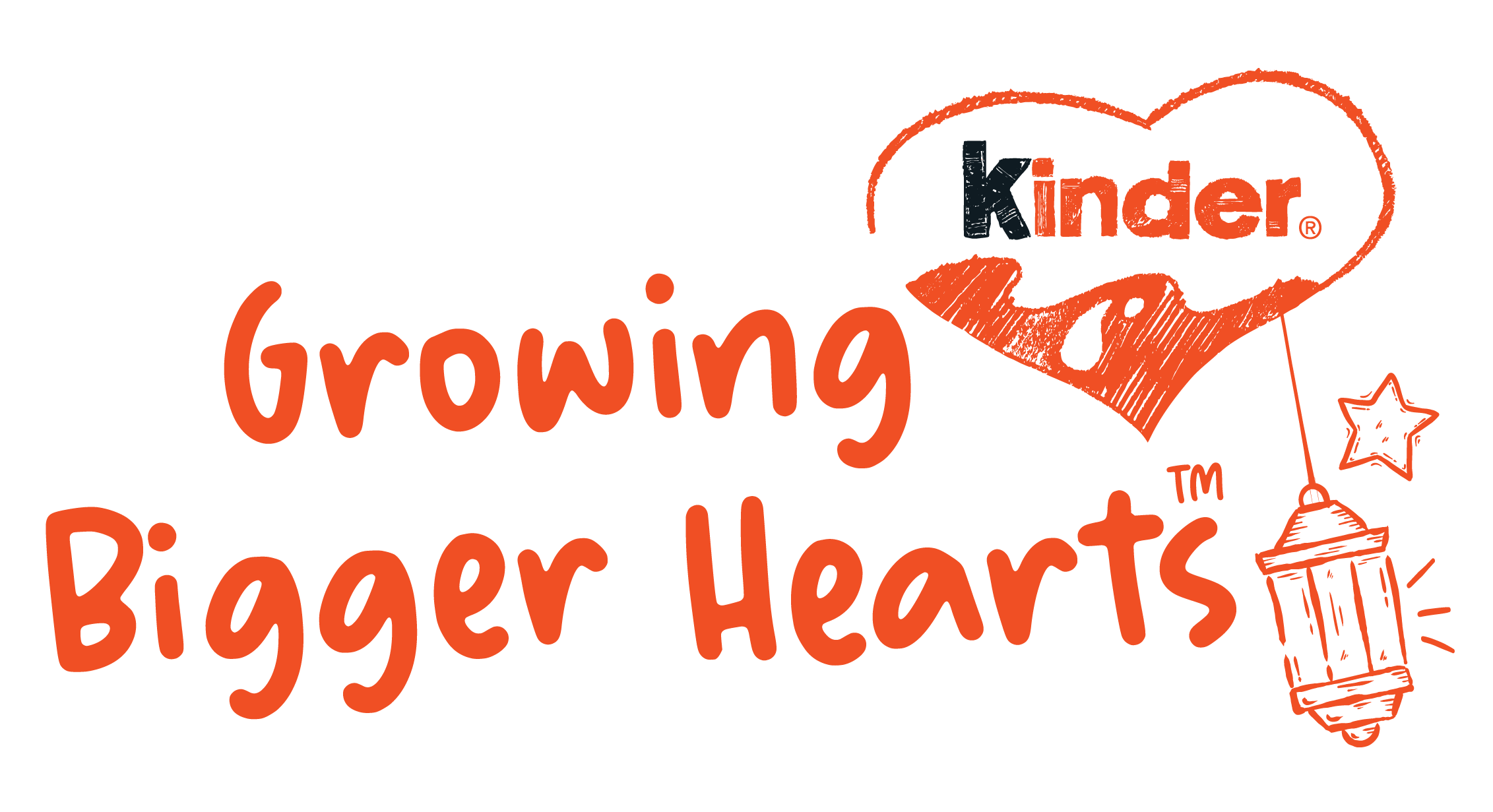 Kinder growing bigger hearts logo