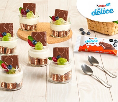 Cheesecake cubierto de chocolate Kinder Delice