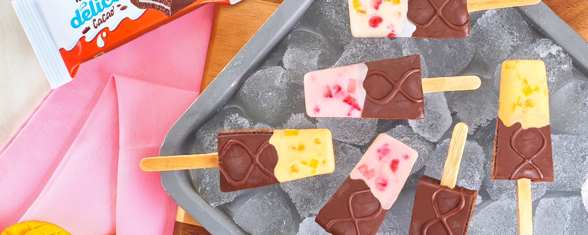 Paletas heladas cubiertas de chocolate Kinder Delice