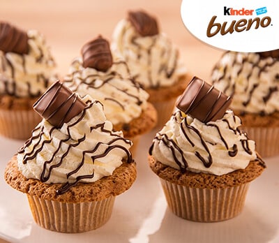 Cupcakes cubiertos de chocolate Kinder Bueno