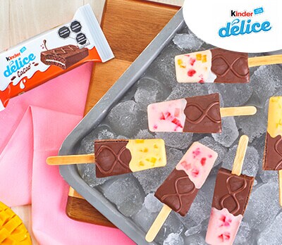 Paletas heladas cubieras de chocolate Kinder Delice