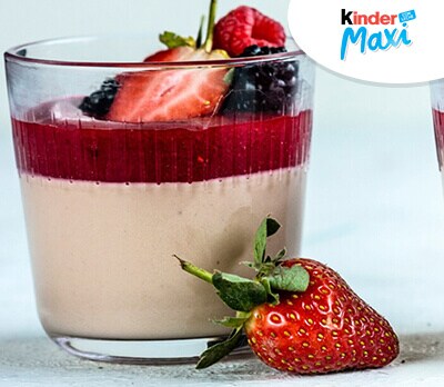 Panna Cota con chocolate Kinder Maxi