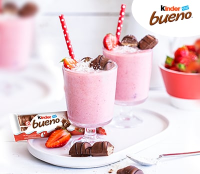 Licuado de fresa de Kinder Bueno