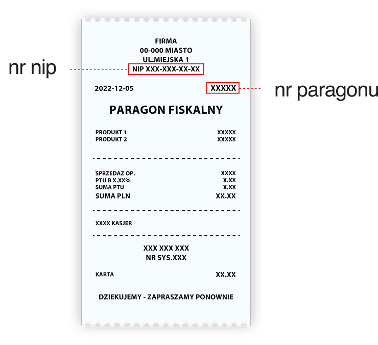 Gdzie znaleźć numer na paragonie