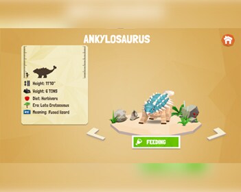 Dinozaur w dinoperii wraz z charakterystyką