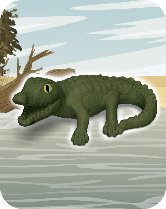 O jucărie Kinder reprezentând PUI DE CROCODIL