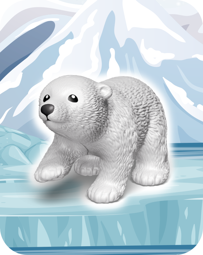 O jucărie Kinder reprezentând PUI DE URS POLAR