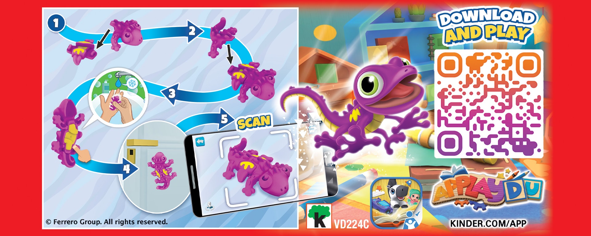 Självhäftande gecko Applaydu