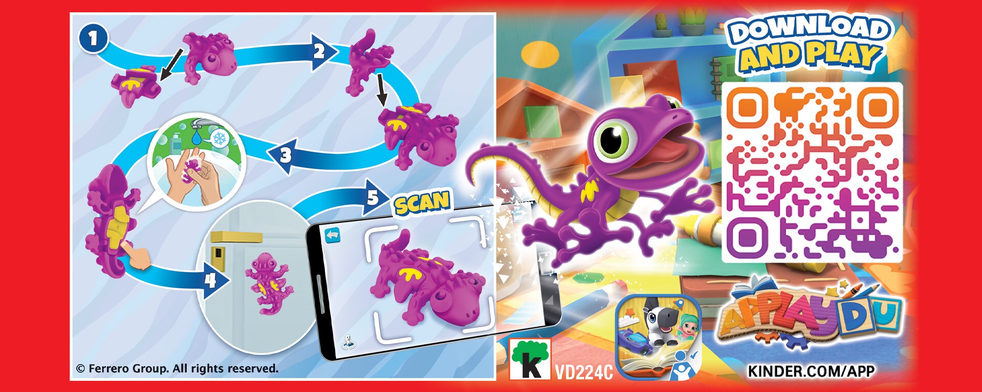 Självhäftande gecko Applaydu