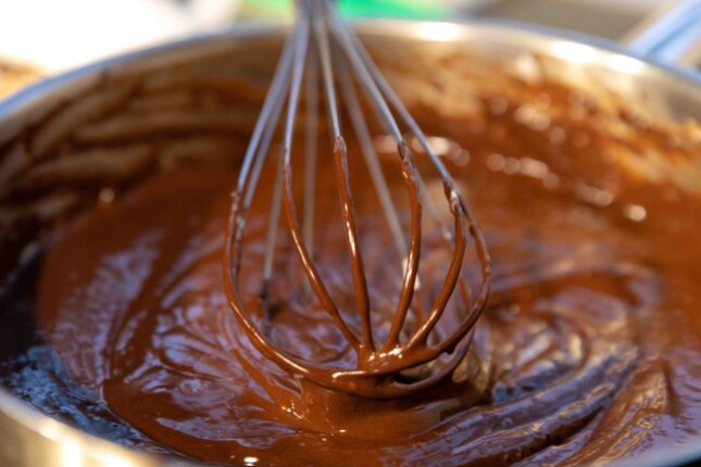 Heart chocolate brownie step 1