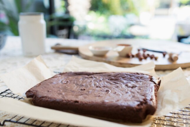 Heart chocolate brownies step 2