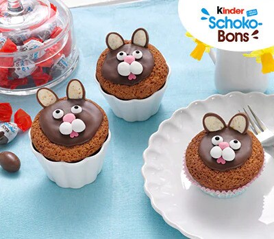 Påskharemuffins med Kinder Schoko-Bons