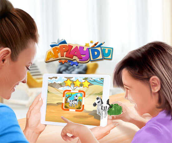Playing on the Applaydu app on a tablet device
