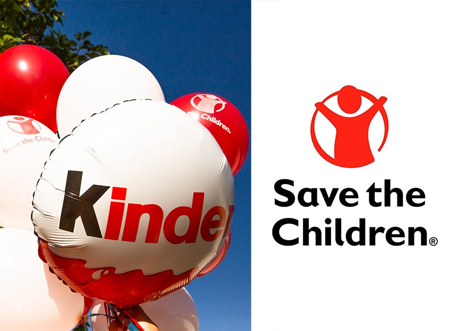 Kinder and Save the Children partnership header