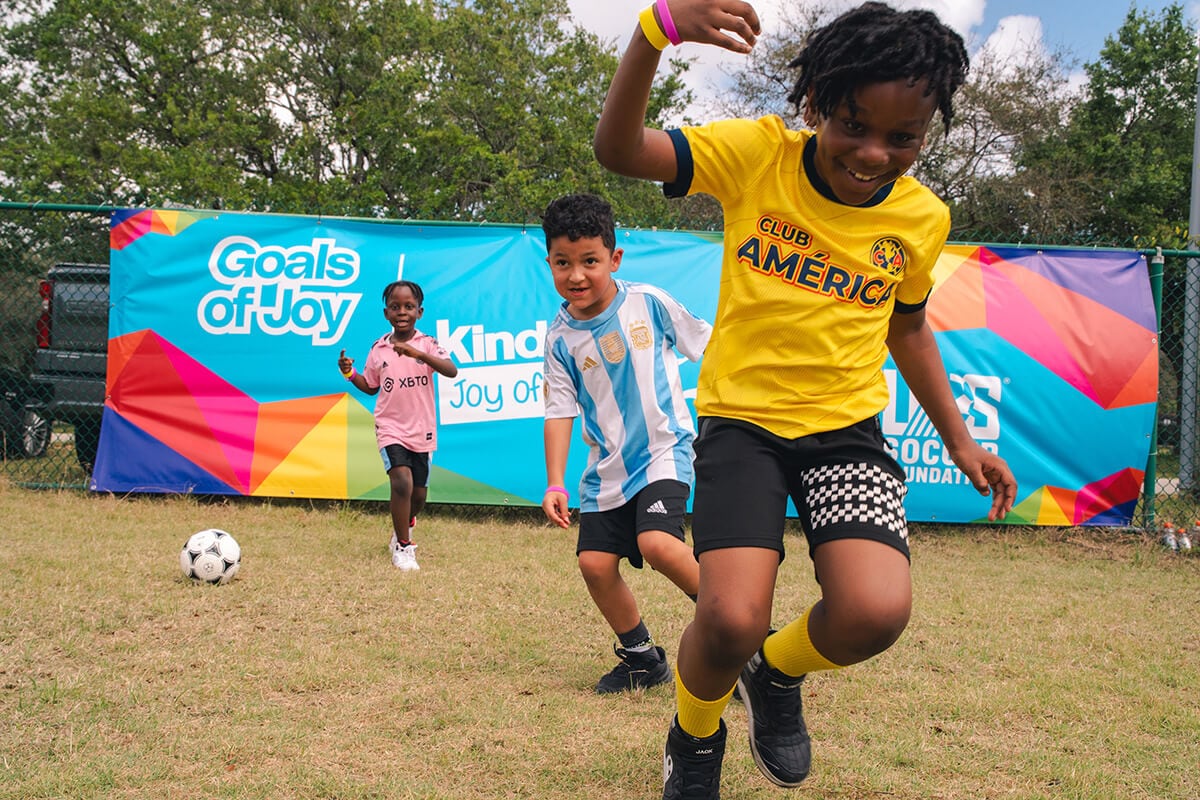 Kids playing soccer
